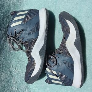 Adidas Crazy Bounce Grey White  Netted High Top Tennis Shoes Men's Size 9.5